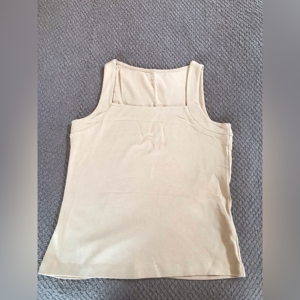 Dress Barn Cream Square Neck Tank Top
